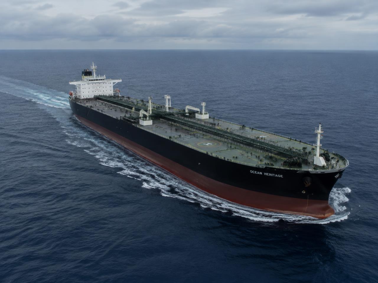 Oil tanker vessel at sea